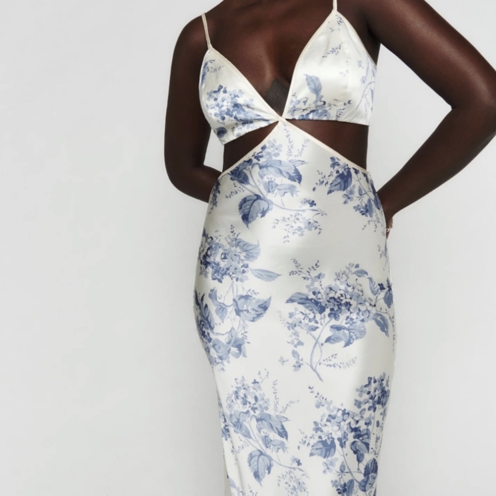 Reformation Poppies Cutout Silk Maxi